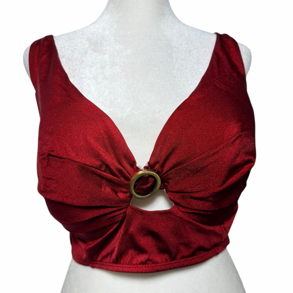 SWIM by Cacique Bikini Top – 40DD - Burgundy